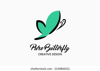 Skincare, cosmetic or beauty logo design. Butterfly icon in creative and simple concept. Vector illustration of fashion logo.