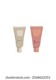 skincare cream tubes collection vector 