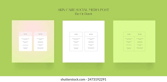 Do’s and don’ts Skincare Edition. Simple skincare do and don’t social media post template. Skin advice, Skin care business, Skincare routine.