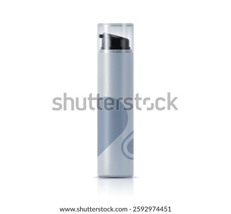 Skincare foam cosmetics container 3d realistic package template. Shaving foam skincare product container realistic sample, bath cream hygiene cosmetics tube isolated vector product blank mock up