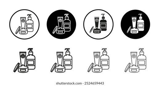 Skincare icon Collection of flat thin outline vector