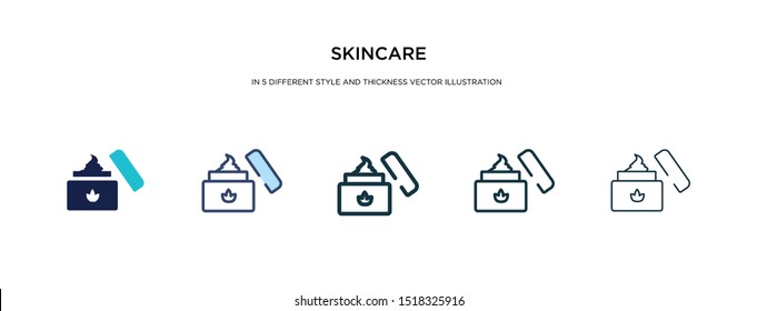 skincare icon in different style and thickness vector illustration. Two colored and black skincare vector icons in filled, outline, line, stroke style can be used for web, mobile, UI