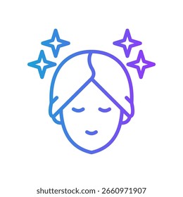 Ilustração do vetor de gradiente da linha do ícone do Skincare