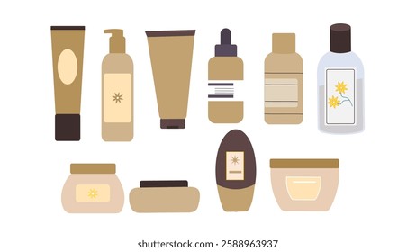 Skincare icon set. Skincare icon collection. Various types of Skincare icon isolated on white background. Flat icon. Perfect for event, presentation, web, business, ads