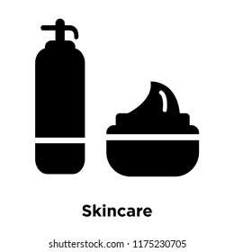 Skincare icon vector isolated on white background, logo concept of Skincare sign on transparent background, filled black symbol