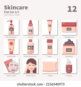 Skincare Icons Set Color Vector Illustration Stock Vector (Royalty Free ...