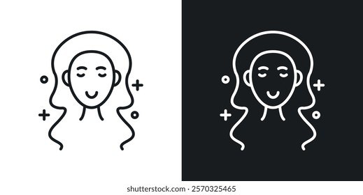 Skincare icons vectors set in black. line and flat versions