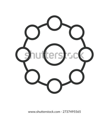 Skincare ingredient cycle icon in line design. cosmetic formula process on white background vector. cycle editable stroke icon