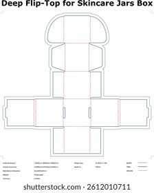 Skincare Jar Deep Flip Top Box Die Cut Template Packaging Design