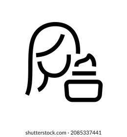 Ilustraciones de vectores de iconos de esquema de cuidado de la piel