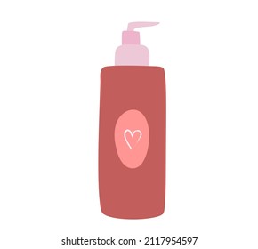 Skincare product concept isolated on white background. Dipenser with soap, cleanser