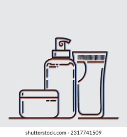 skincare product illustration drawing , editable , eps , jpg