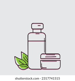 skincare product illustration drawing , editable , eps , jpg