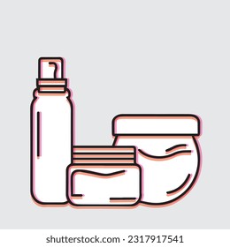 skincare product illustration drawing , editable , eps , jpg