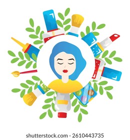 Skincare routine flat vector illustration on the white background