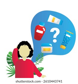 Skincare routine flat vector illustration on the white background