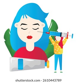 Skincare routine flat vector illustration on the white background