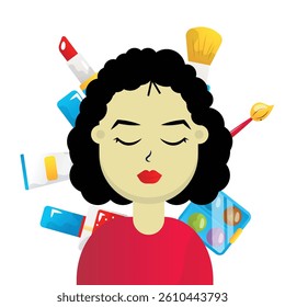Skincare routine flat vector illustration on the white background