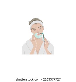 Skincare routine procedures of male