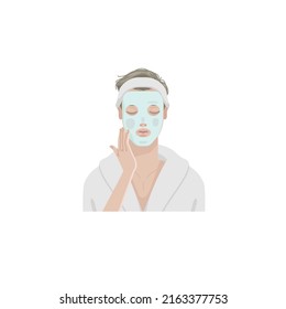 Skincare routine procedures of male