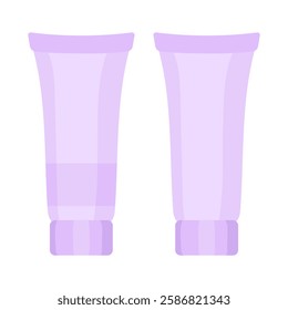 Skincare set icon. Two cosmetic tubes for lotion or cream. Used in daily beauty and self-care routines