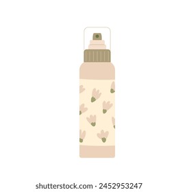 Skincare spray bottle isolated on white background. Beauty home procedure product. Flat vector illustration.
