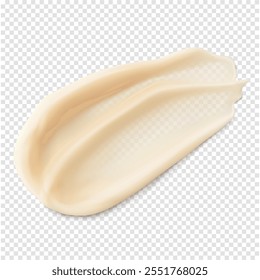 Ilustración de producto de belleza de Vector aislado realista de crema cosmética beige de frotis de textura de cuidado de la piel