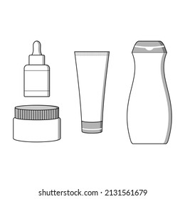 Juego de herramientas de cuidado de la piel con un diseño sencillo adecuado para tu producto de maquillaje o publicidad de belleza