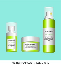 Skincare tube vector, pump tube for serum retinol or moisturizer or suncreen, this mock up can be updated color and etc