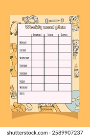 skincare-themed weekly meal planner for daily, weekly, and meal prep.