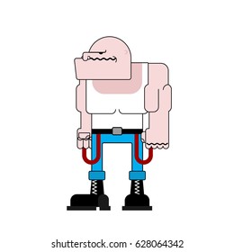 Skinhead isolated. Football hooligan. Angry bad bully
