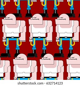 Skinhead seamless pattern. Football bully background. Angry Bad Hooligan Texture
