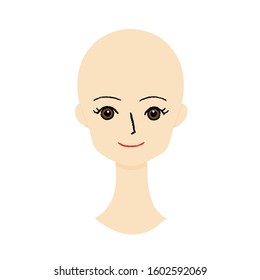 Skinhead Woman Face Template Illustration