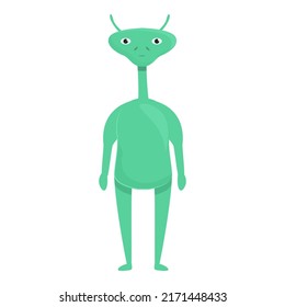 Skinny alien icon cartoon vector. Cute ufo. Fun kid