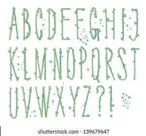 Skinny Bumpy Type - Tall alphabet letters with heart and star 'bumps'