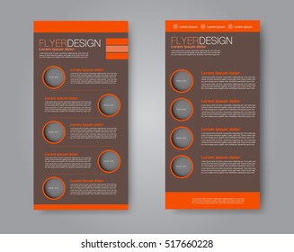 Skinny flyer or leaflet design. Set of two side brochure template or banner.  Vector illustration