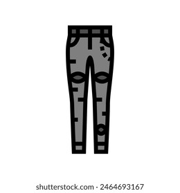 skinny jeans emo color icon vector. skinny jeans emo sign. isolated symbol illustration