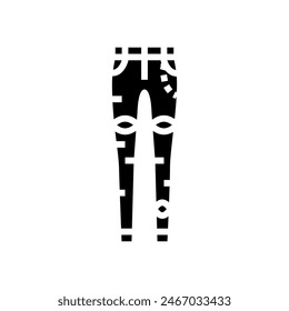 skinny jeans emo glyph icon vector. skinny jeans emo sign. isolated symbol illustration