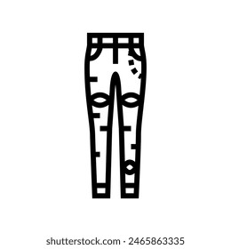 skinny jeans emo line icon vector. skinny jeans emo sign. isolated contour symbol black illustration