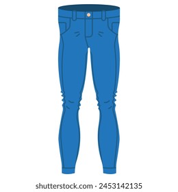 Skinny jeans vector cartoon illustration isolated on a white background.