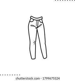 Skinny Jeans Vector Icon In Outline 