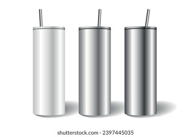 Skinny Tumbler Mockup. Vector illustrations