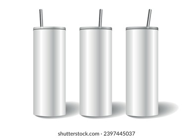 Skinny Tumbler Mockup. Vector illustrations