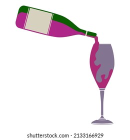 skinny wine bottle with flute glass