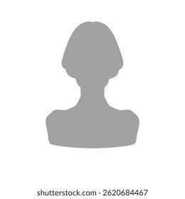 Too skinny woman bob cut silhouette illustration gray	