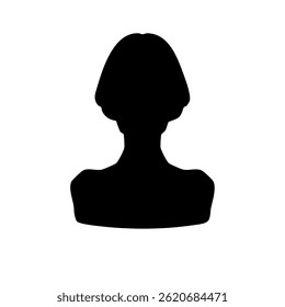 Too skinny woman bob cut silhouette illustration　