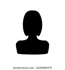 Too skinny woman bob cut silhouette illustration　