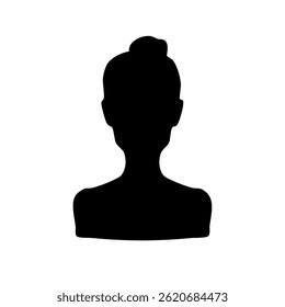 too skinny woman bun hair silhouette illustration 