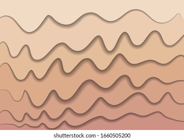 Skintones gradient wave abstract vector eps10 background, beige tints illustration backdrop