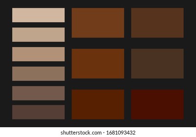 Skintones harmony color pallete. Modern pallete of realistic character. An example of a color palette. Forecast of the future color trend. Neutral color. Vector graphics. Eps 10.